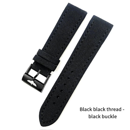 Nylon Canvas Watch Strap, 22mm, for Breitling HMGER Challenger, black, green, gray, yellow, high quality