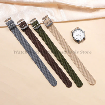 14mm 16mm 18mm 20mm 22mm Nylon Woven Canvas Watch Strap for Perlon for Omega Watchband Men Women Sport Wristband Accessories