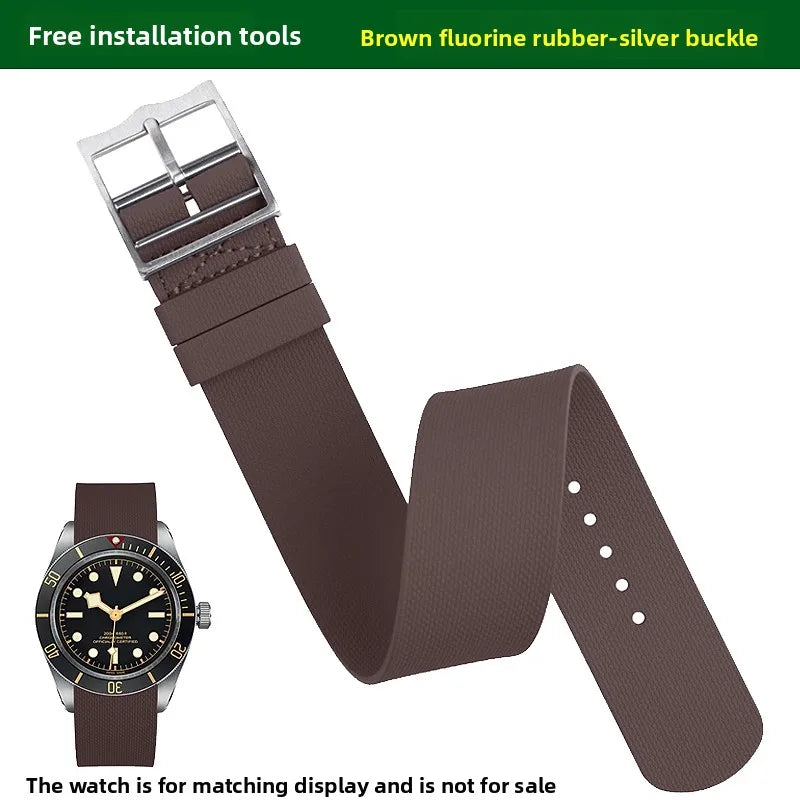 Ремешок из фторкаучука для Tudor Black Bay FXD Series M25707 M79363N, 20 мм, 21 мм, 22 мм, для Omega IWC Rolex