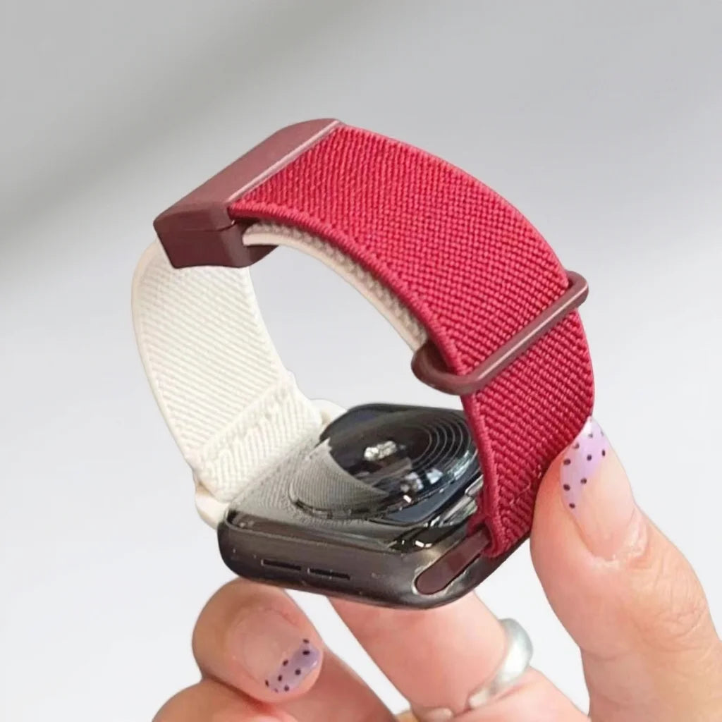 Bracelet en nylon élastique bicolore pour Apple Watch Band S11, bracelet magnétique IWatch Series 10 9 8 7 6 SE3 Ultra 3