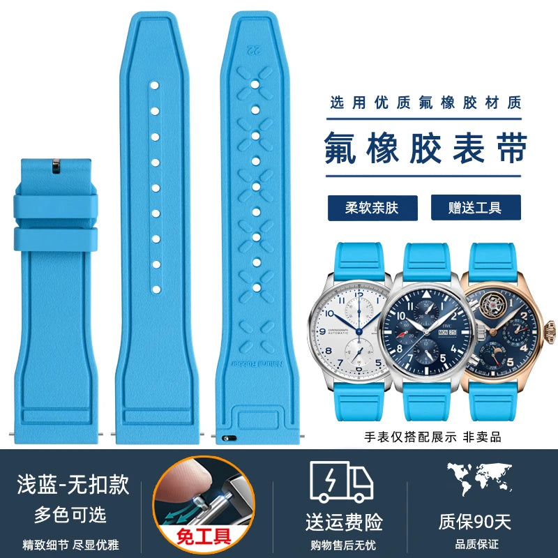 Cinturino per orologio in silicone morbido 20 mm 21 mm 22 mm per IWC Pilot | Cinturino sportivo a sgancio rapido | Sostituzione unisex impermeabile del cinturino in gomma