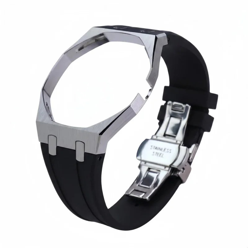 Kit de modification de bracelet en silicone et boîtier de montre en acier inoxydable pour Swatch X AP Royal Pop Pocket Changer, accessoires personnalisés pour montre