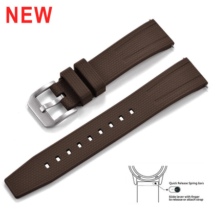 FKM Rubber Watch Strap 20mm 22mm Quick Release Waterproof Fluoro Rubber Dive Watch Band for Traditional Dive Watch Accessories