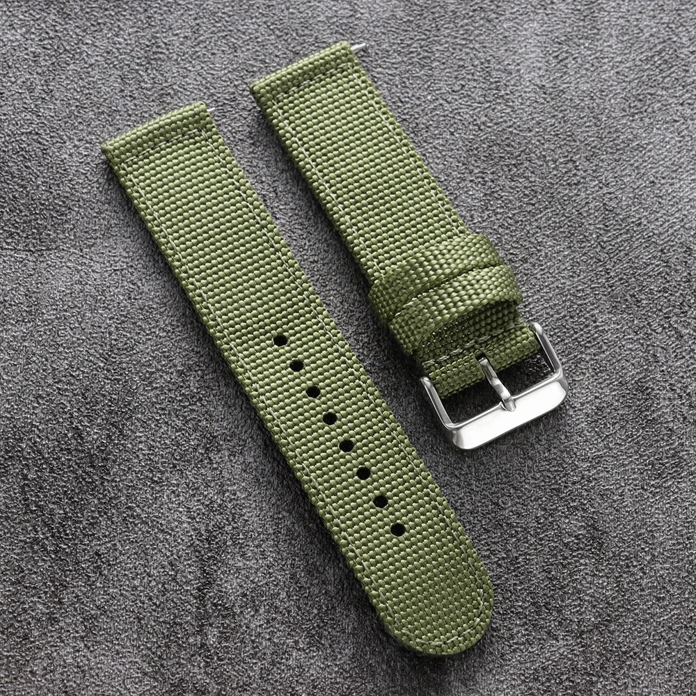 Quick-release canvas watch strap, made of nylon, 18mm, 20mm, 22mm, 24mm, for men and women, replacement straps for smartwatch accessories