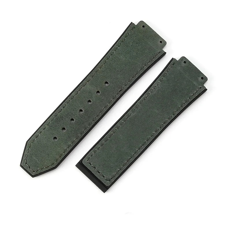 For Hublot BIGBANG Classic Fusion Leather Silicone Rubber Suede Watch Strap Dedicated Interface Lug System Band 26*19mm Bracelet