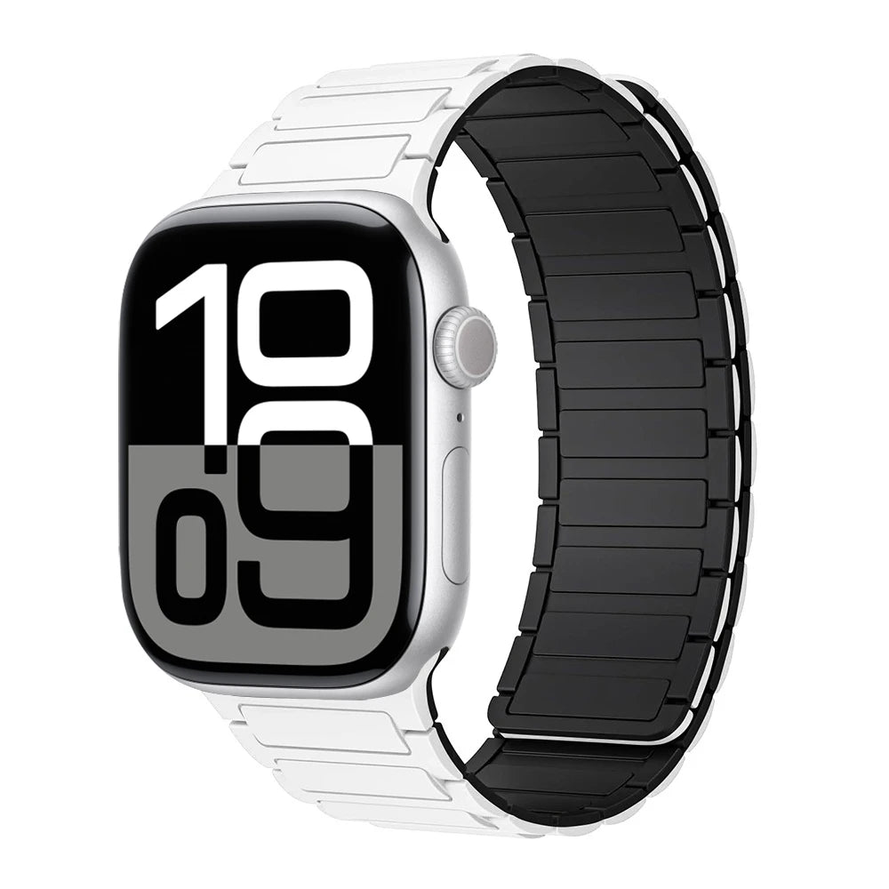Correa con hebilla magnética para relojes Apple de 46 mm, 44 mm, 40 mm, 45 mm, 41 mm, 42 mm, correa de silicona para iWatch serie 11, 10, 9, 8, 7, 6, SE, Ultra 3