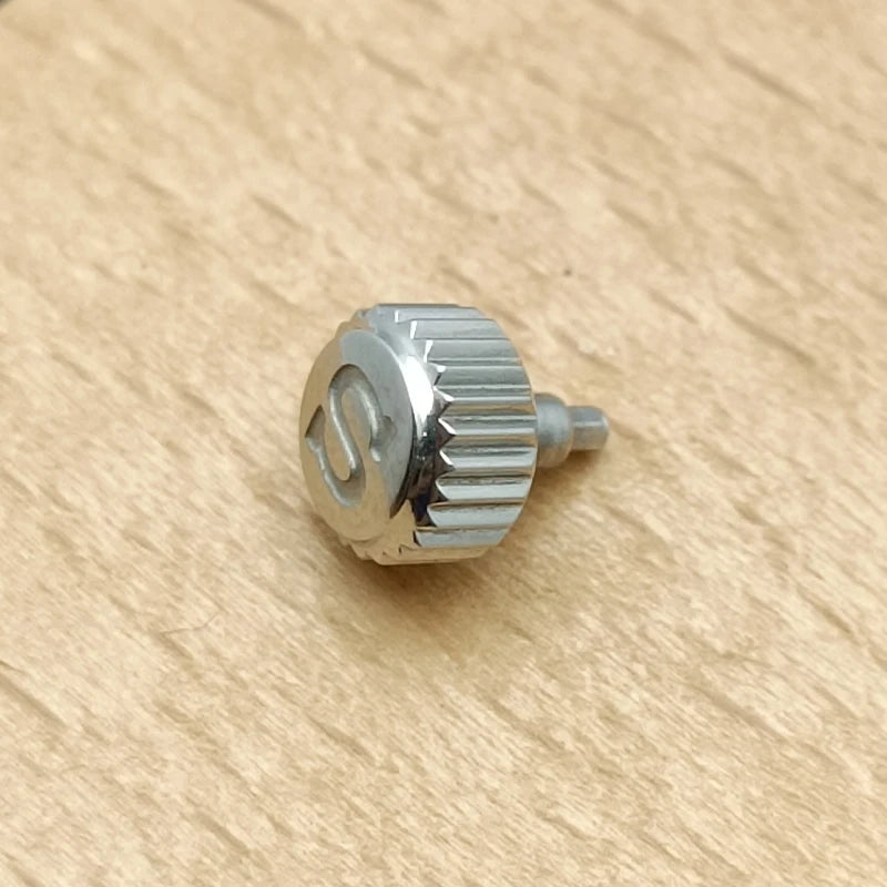 Screw-on case replacement crown, high-quality engraved and signed 'S', fits NH/35 and NH/36 movements, 3 styles with crown tube stem