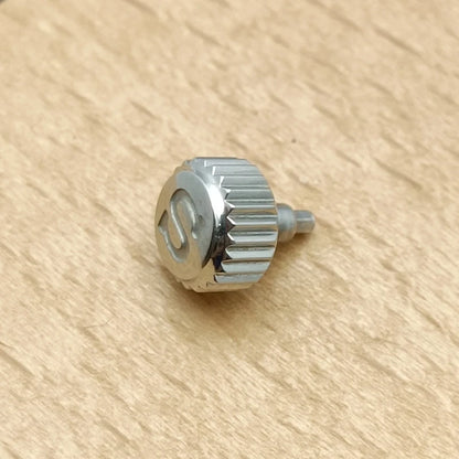 Screw-on case replacement crown, high-quality engraved and signed 'S', fits NH/35 and NH/36 movements, 3 styles with crown tube stem