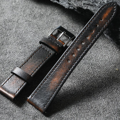 Handmade Italian Brushed Vintage Watch Strap 18 19 20 22MM Men's Vintage Bracelet, Soft Quick Release Bracelet, Premium Leather