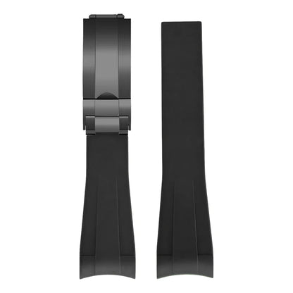 FKM – Bracelet de montre en caoutchouc, extrémités incurvées de 20mm, résistant à la sueur, pour Rolex Submariner Style et Omega x Swatch