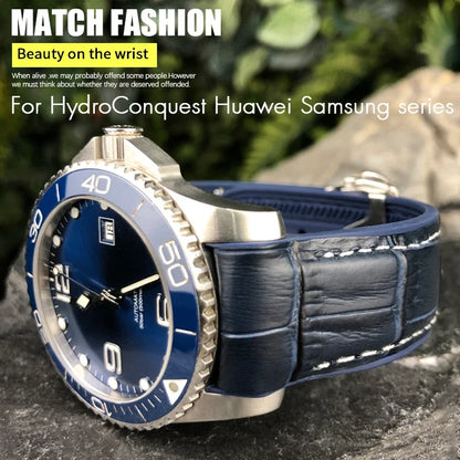 Cinturino per orologio in gomma silicone e nylon, 19mm 20mm 21mm 22mm, adatto per Longines HUAWEI GT2 Samsung MIDO Seiko SKX, cinturino per orologio sportivo