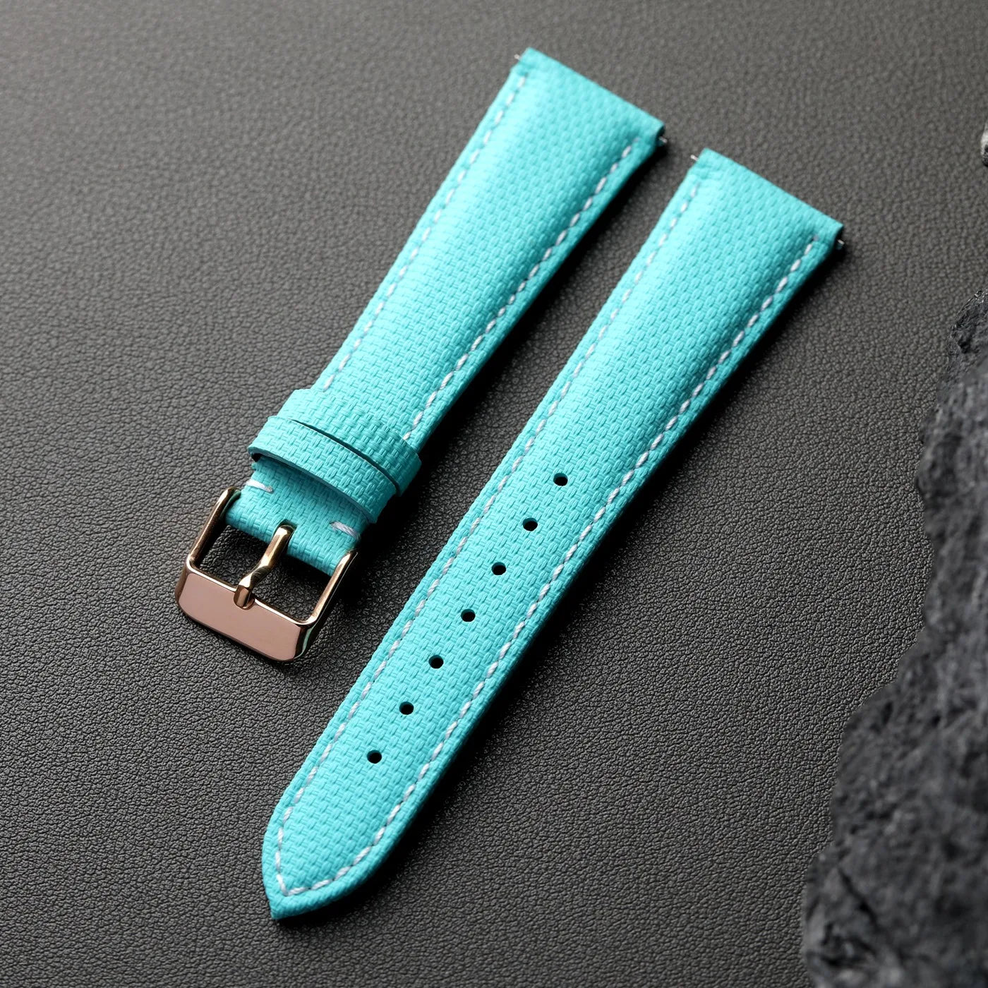 Cinturino in caucciù di alta qualità, dotato di cinturino in vera pelle, gomma fluorurata 18 19 20 22MM, a sgancio rapido, blu, nero, verde impermeabile