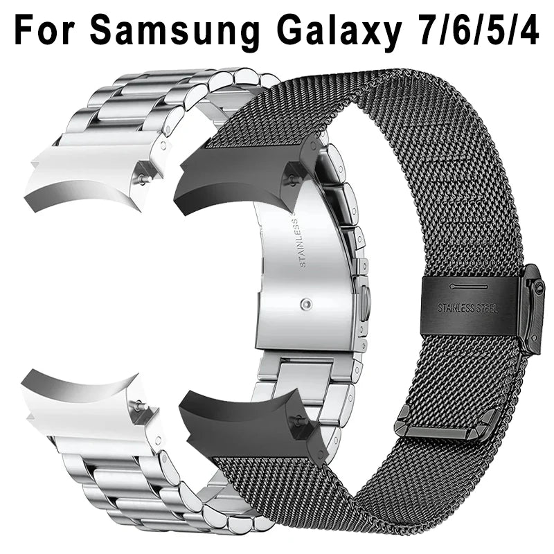 Bracelet en acier sans espaces pour Samsung Galaxy Watch 7 6 5 4 40mm 44mm 5Pro 45mm bracelet en métal pour Galaxy Watch 6 4 Classic 47mm 46mm 43mm