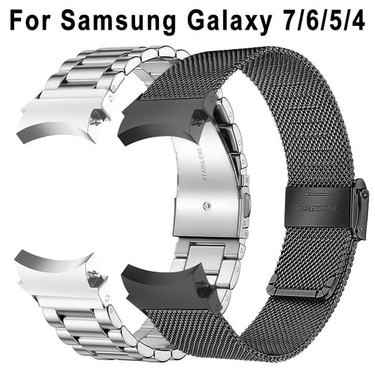 Gapless Steel Bracelet for Samsung Galaxy Watch 7 6 5 4 40mm 44mm 5Pro 45mm Metal Strap for Galaxy Watch 6 4 Classic 47mm 46mm 43mm