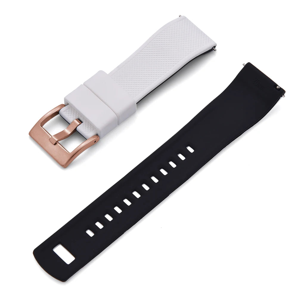 Nouveau bracelet de montre en Silicone Double couleurs personnalisé à dégagement rapide 20mm 22mm bracelet de montre doux Durable bracelets de montre de remplacement ceintures