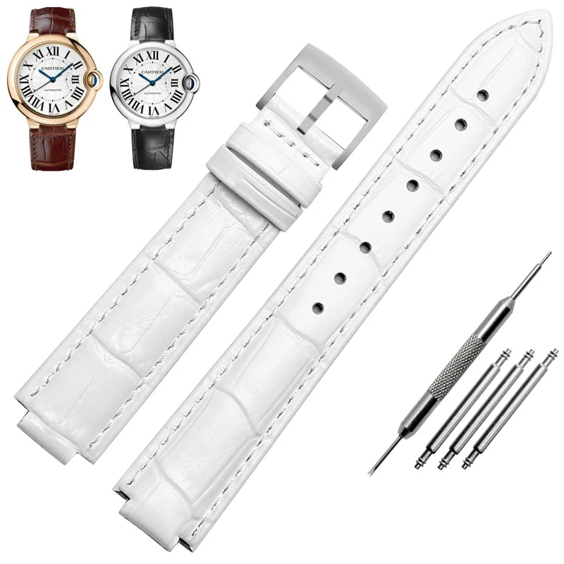 Bracelet de montre en cuir véritable pour ceinture à bouche convexe, 14x8mm, 16x8mm, 18x11mm, 20mm, accessoires de montre