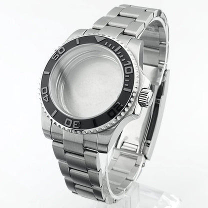    40.5mm sous-montre verre saphir boîtier en métal ajustement NH35/36/38 mouvement ajustement 28.5mm cadran pièces de montre accessoires boîte de montre bande