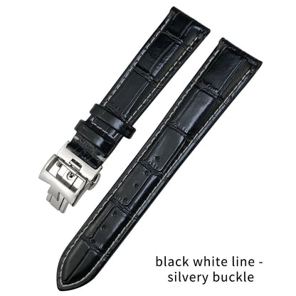 Cinturino per orologio in vera pelle adatto per VC Vacheron, cinturino verde in pelle di vitello Constantin da uomo 19mm 20mm 21mm 22mm da donna, cinturini