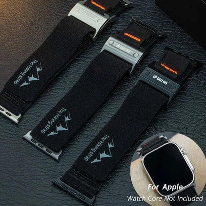 Bracelet en nylon pour Apple Watch Ultra, compatible avec les tailles 49mm, 44mm, 45mm, 42mm, 46mm, bracelet correa pour iWatch Series 10, 9, 8, 7, 6, 5, 4, 3, SE