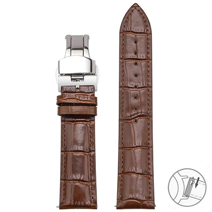 Bracelet en cuir véritable de vache pour Seiko Tissot, bracelet de montre universel à dégagement rapide 12 13 14 15 16 17 18 19 20 21 22 23 24 26mm