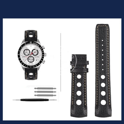 Ремешок для часов Tissot T-Sport PRS 516 T044.430.A / T044.417.A, 20 мм, из воловьей кожи с изогнутым креплением и застежкой-бабочкой