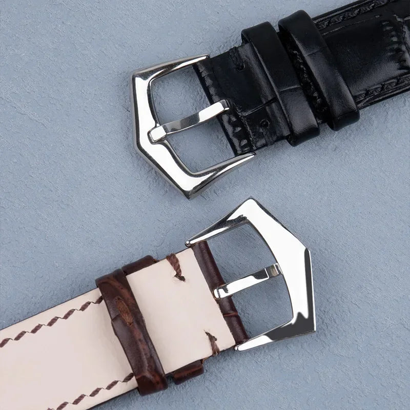 High Quality Leather Watch Strap for Patek Philippe, PP Pin Buckle, 19mm, 20mm, 21mm, 22mm, Crocodile Pattern for Men, 5146 5270