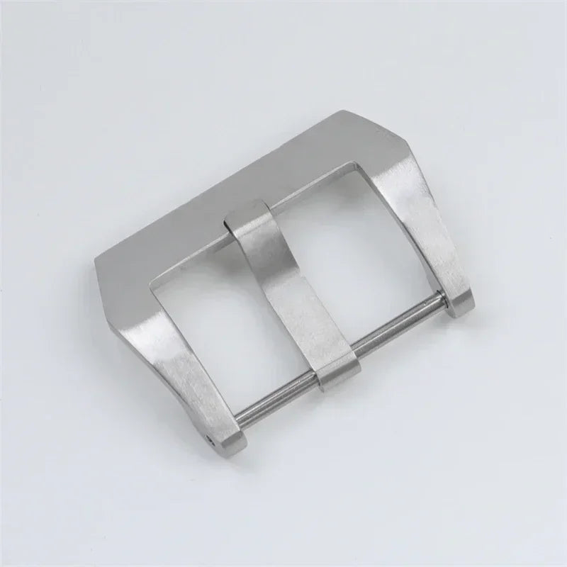 Spilla a ardiglione in acciaio inox 316L di alta qualità, fibbia in argento nero opaco per bracciale Panerai, chiusura a vite in gomma da 20 mm e 22 mm.