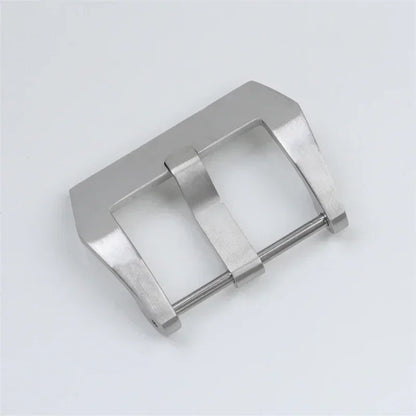 Spilla a ardiglione in acciaio inox 316L di alta qualità, fibbia in argento nero opaco per bracciale Panerai, chiusura a vite in gomma da 20 mm e 22 mm.
