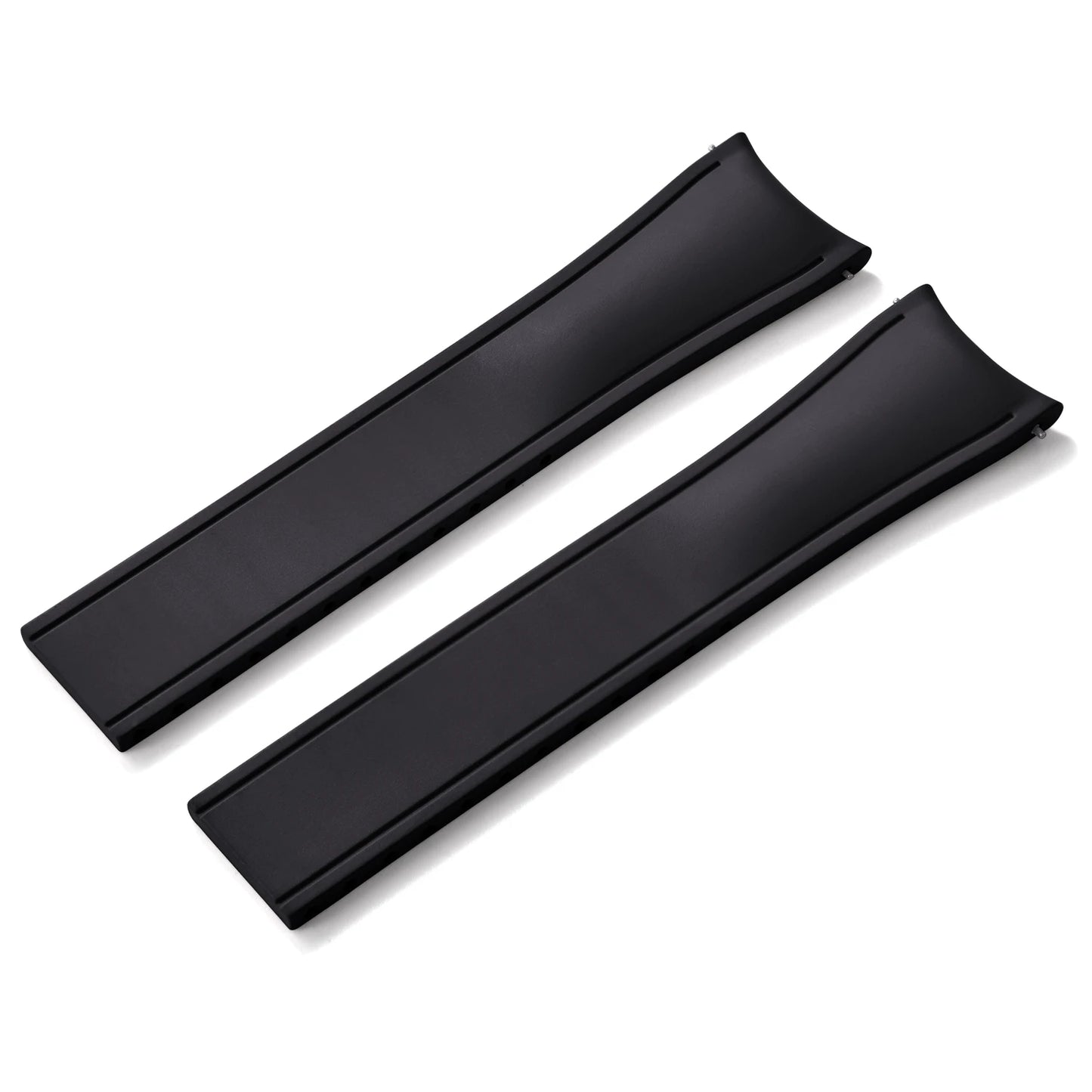 TONJETT for d-elug Curved FKM Rubber Watch Band 20mm 22mm Curved CTS Watch Strap Cut to Size Quick Release Butterfly Buckle