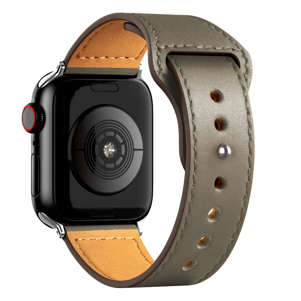 Cinturino in pelle per Apple Watch, Ultra 3, 49mm, 46mm/42mm, 41mm/45mm, 44mm, 40mm, iWatch serie 11 10 9 8 7 4 5 6 se