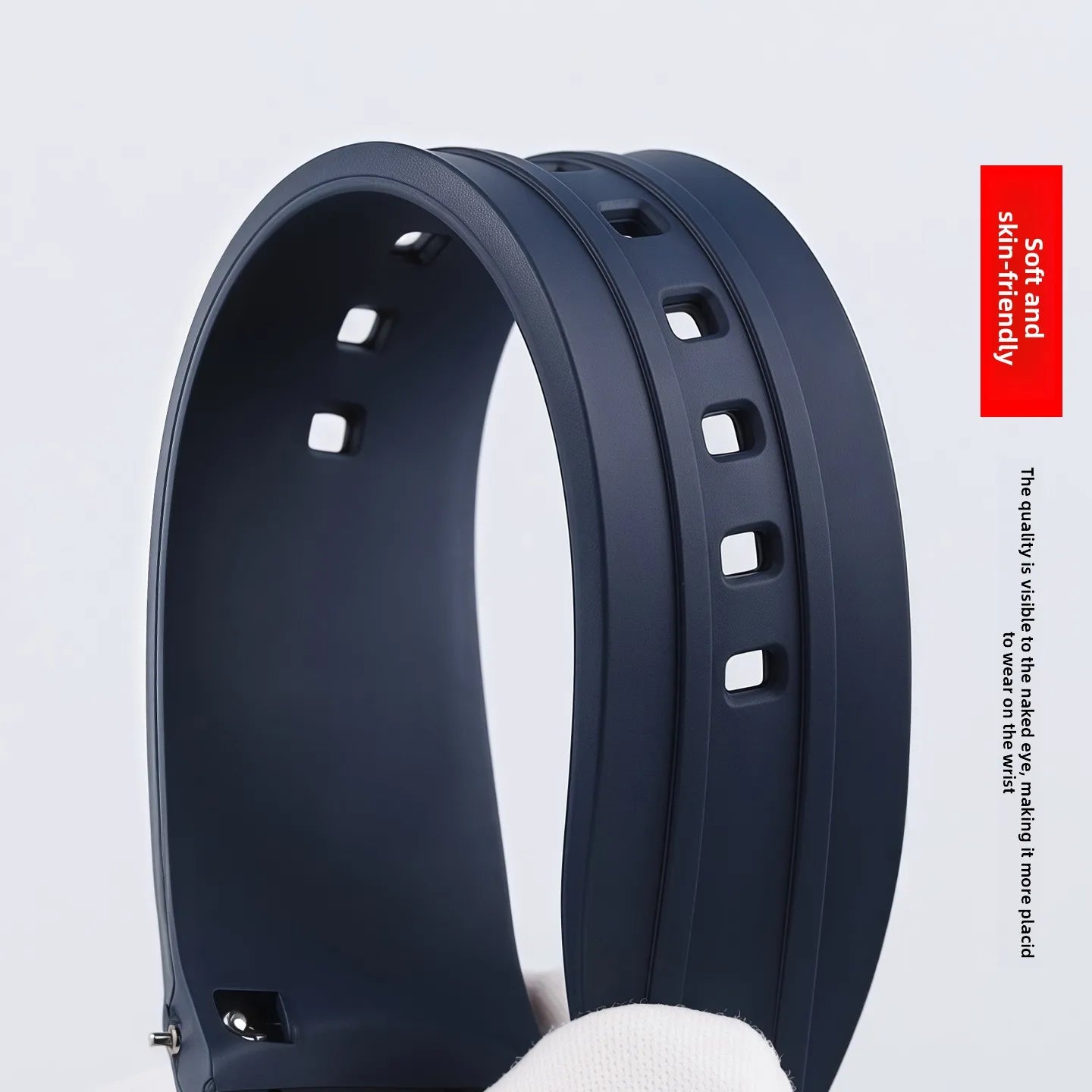 Cinturino in gomma fluorurata FKM a sgancio rapido, 21 mm, per Longines Conquest L3.781/L3.782/L3.742.2 Hydroconquest, cinturino per orologio in gomma fluorurata da uomo