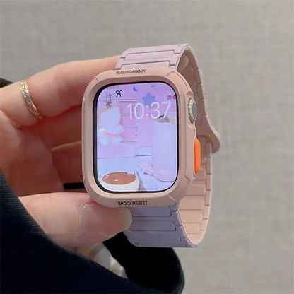 Bracelet magnétique en silicone + étui pour Apple Watch 49mm 46mm 45mm 44mm 41 40 42 Correa Band pour Watch Series 10 9 8 7 SE 6 5 4