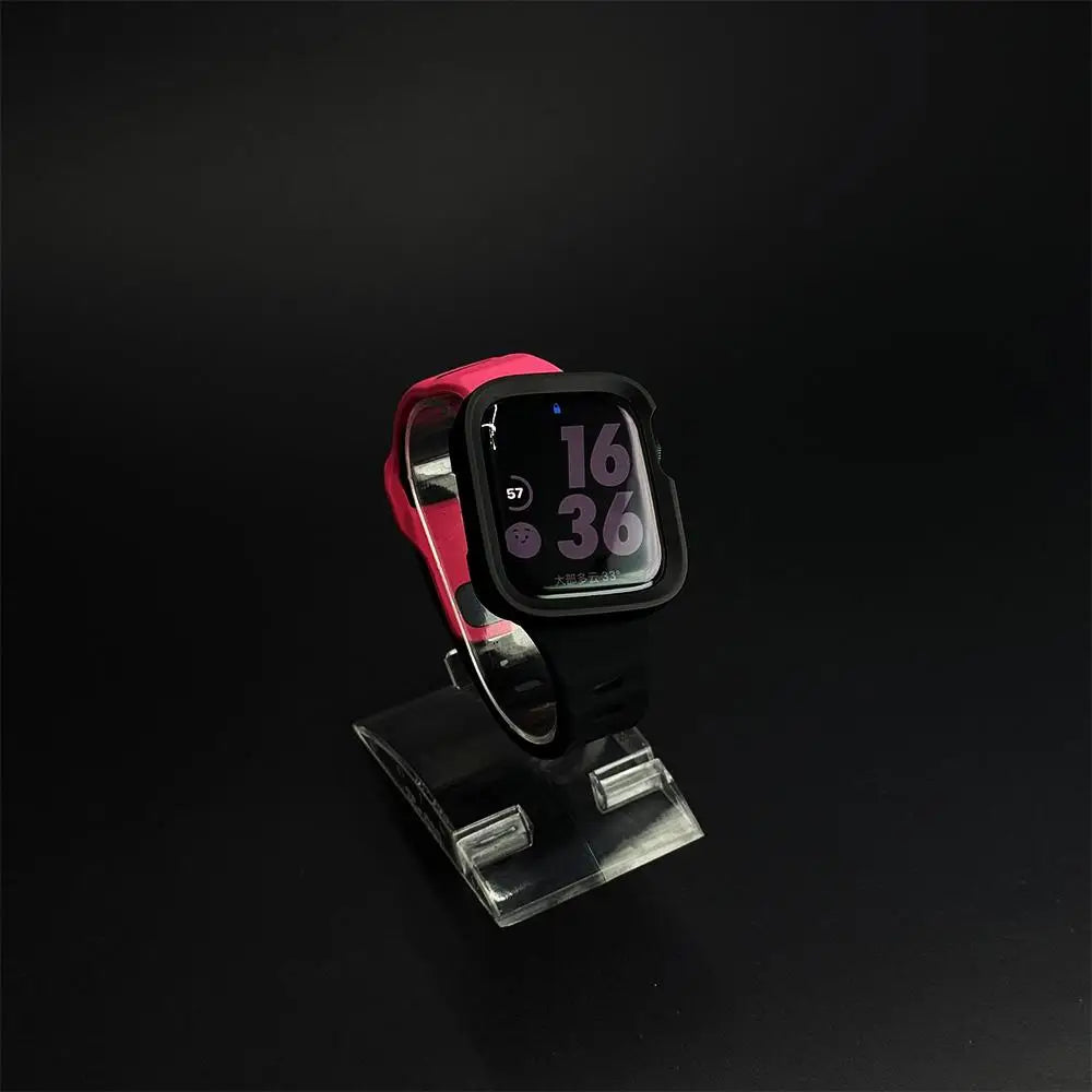 Silicone case + strap for Apple Watch Ultra 2 49mm 46mm 42mm 40mm 41mm 44mm 45mm for Apple Watch Series 11 10 9 8 7 6 5 4