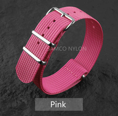 Bracelet de montre en Nylon nervuré 20mm 22mm bracelets de montre confortables boucle militaire lavable Blet pour hommes bracelets de montre