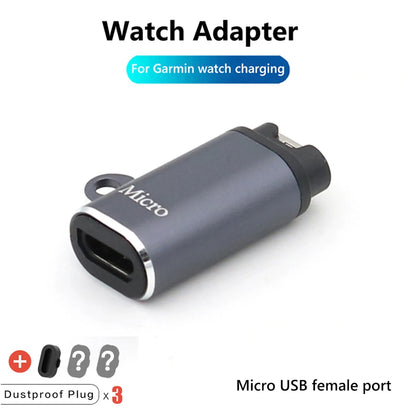 Adaptateur Portable de chargement de Type C/Micro USB/iOS, pour Garmin Fenix 7 7S 7X 6 6S 6X 5 5s 5X Venu 2 2S, convertisseur de chargeur de montre intelligente