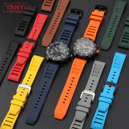 FKM bracelet de montre en caoutchouc fluoré 20mm 21mm 22mm 24mm pour breitling omega seiko casio mido bracelet de montre bracelet de montre de sport anti-poussière