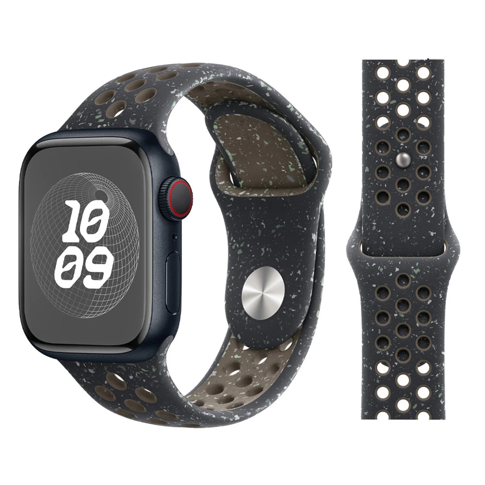 Bracelet en Silicone pour bracelets de montre Apple 46mm 44mm 45mm 40mm 41mm 42mm, Bracelet de Sport Correa iWatch série 11 10 9 SE 8 7 6 5