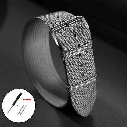 For Samsung Galaxy Watch 42/46mm Universal Nylon Watch Bands for Men and Women, New Ribbed Nylon Watch Band Accessory