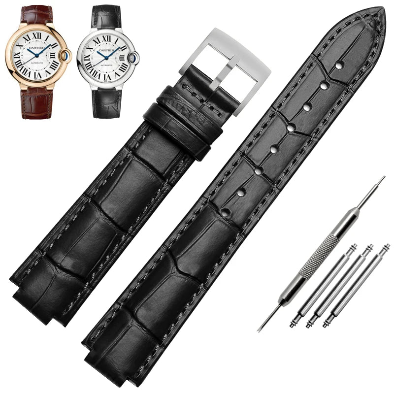 Bracelet de montre en cuir véritable pour ceinture à bouche convexe, 14x8mm, 16x8mm, 18x11mm, 20mm, accessoires de montre