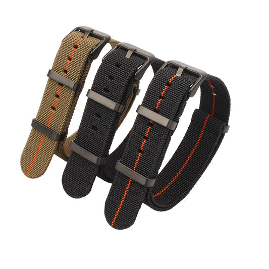 Cinturino per orologio in Nylon elastico lavabile per Seiko anni '60 truppe francesi, cinturino paracadute, cinturino NATO 18mm 20mm 22mm, cinturino impermeabile per esterni