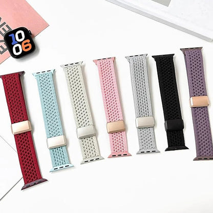 Bracelet magnétique en nylon pour Apple Watch, compatible avec les tailles 40mm, 44mm, 45mm, 46mm, 49mm, 41mm, 38mm, et les séries iWatch SE, 7, 6, 8, 9, 10, Ultra 2