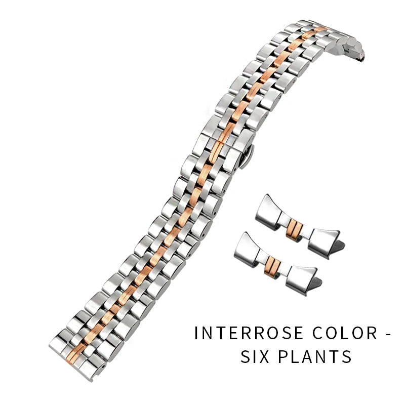 20mm, 21mm, 22mm, 23mm, 24mm Solid Stainless Steel Curved End Watch Bands with Installation Tools