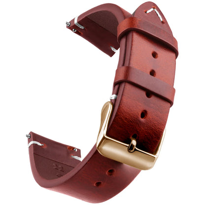 Bracelet de montre en cuir véritable de cire, bracelets de montre à dégagement rapide 18mm/19mm/20mm/21mm/22mm/24m, pour Samsung, Seiko, Oris, montre citoyen