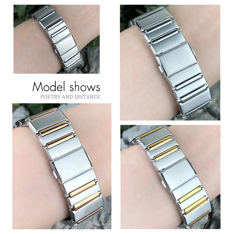 Bracelet de montre en acier inoxydable, 17mm 24mm, adapté à Omega Constellation Manhattan 131.20.28 131.30.41, série Double Eagle