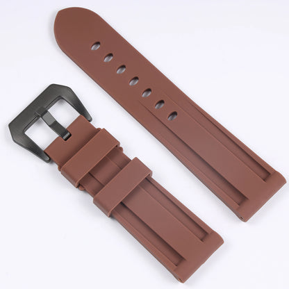 Bracelet de montre universel en silicone 20-26 mm noir jaune bleu vert rouge en caoutchouc pour Panerai Seiko Casio Huawei Samsung