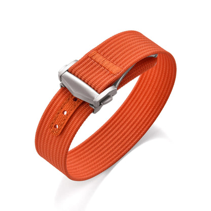 Bracelet de montre en nylon côtelé Omega avec fermoir déployant 18mm 20mm 22mm, bracelet sport en caoutchouc FKM pour Swatch MoonSwatch
