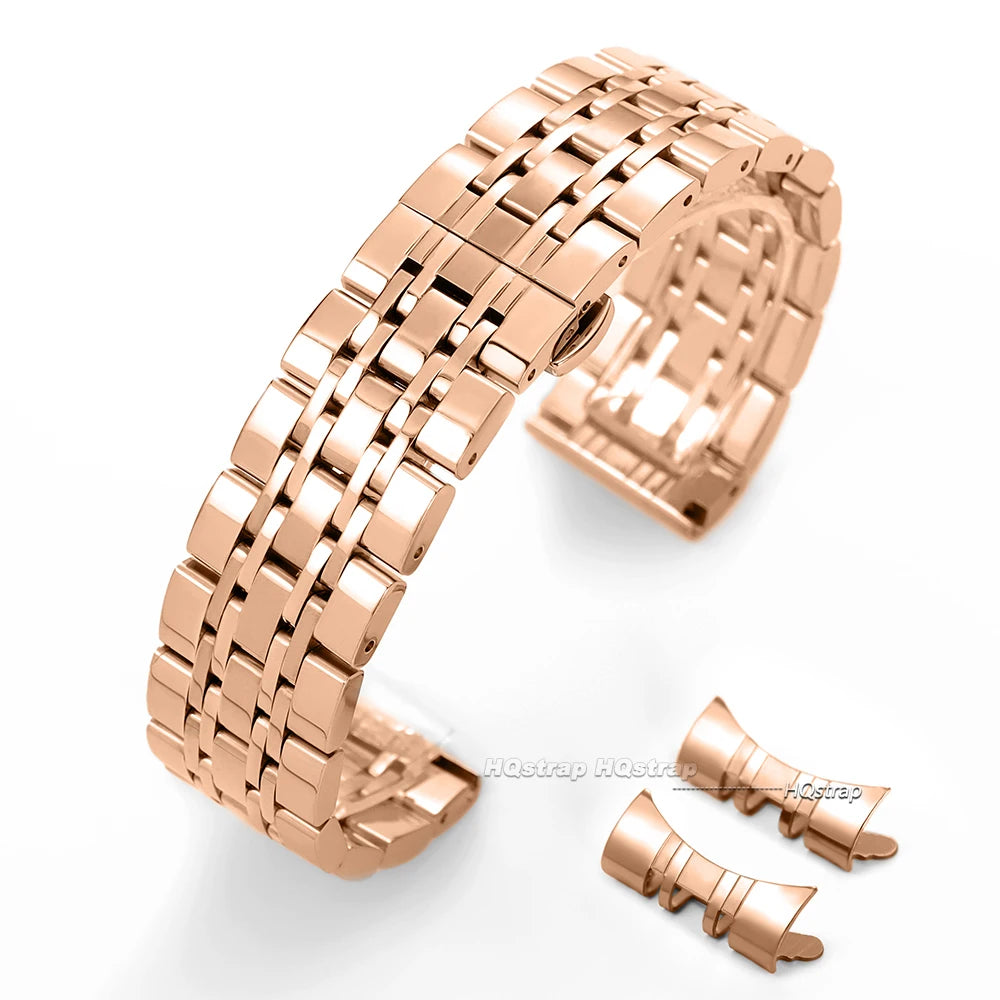 Cinturino per orologio con estremità curva, 14 16 18 19 20 21 22mm, in acciaio inossidabile, in metallo, accessori universali per cinturini di orologi
