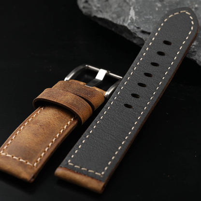 Italian Top Layer Cowhide Leather Strap Men's Retro Genuine Leather Watchband 20MM 22MM 24MM Compatible with PAM111 441