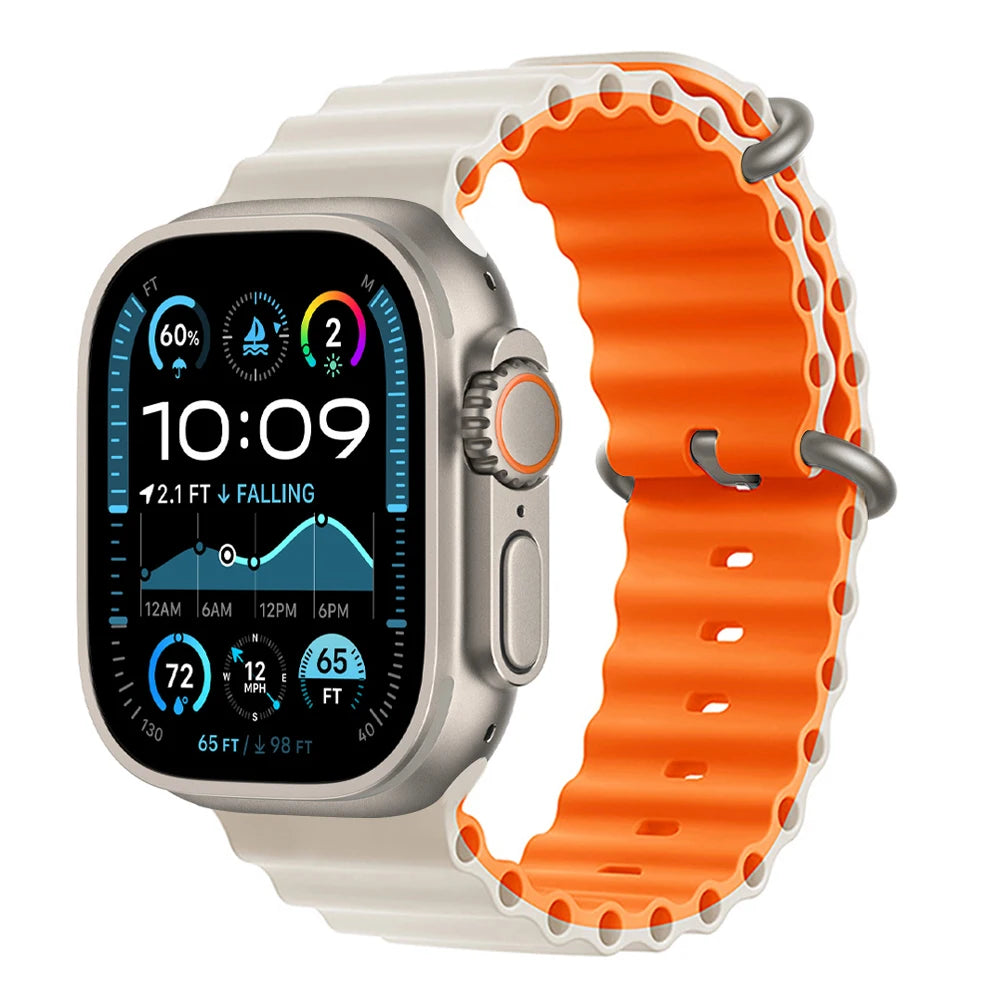 Bracelet Ocean pour Apple Watch Ultra 3 2, 49mm 46mm 44mm 40mm 45mm 41mm 42mm, Correa Bracelet iWatch Series 11 10 9 SE 8 7 6 5 4