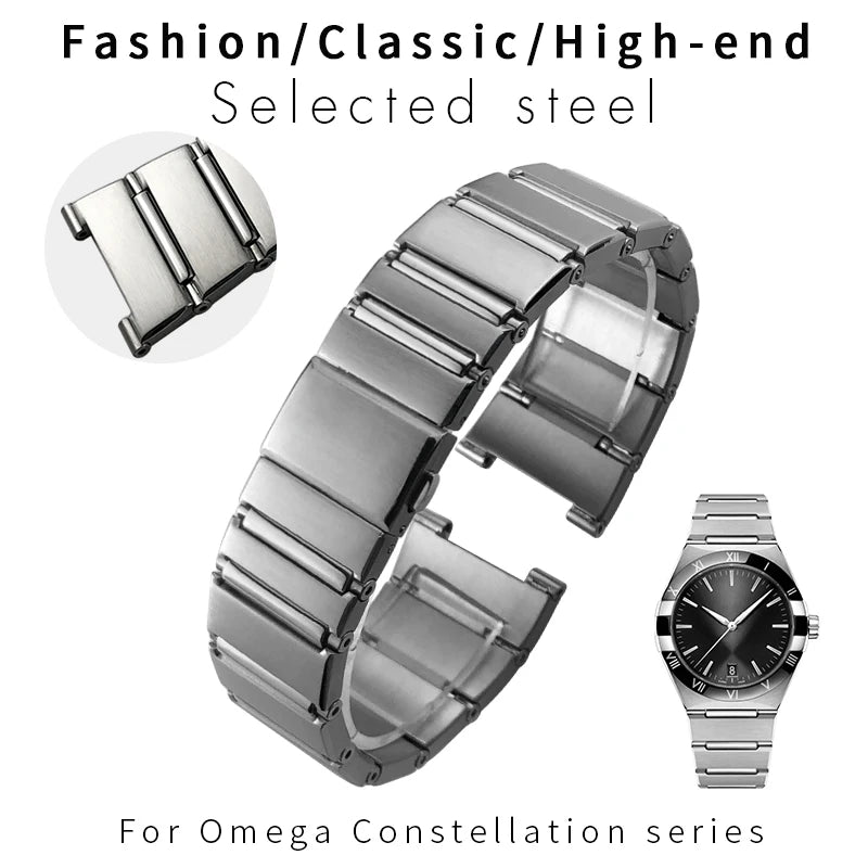 Bracelet de montre en acier inoxydable, 17mm 24mm, adapté à Omega Constellation Manhattan 131.20.28 131.30.41, série Double Eagle